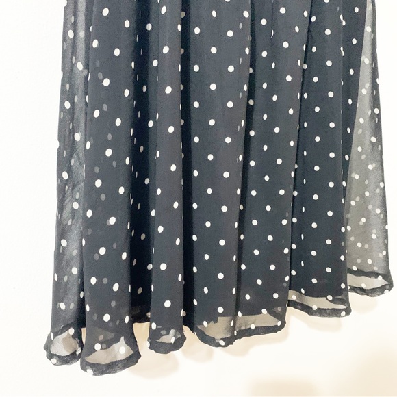 Divided by H&M Polka Dot Sleeveless Rounded Collar Fully Lined Dress Black White - Picture 6 of 12